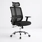 Silla de oficina mesh negra ejecutiva con apoyabrazos y cabeza - Miniatura 1