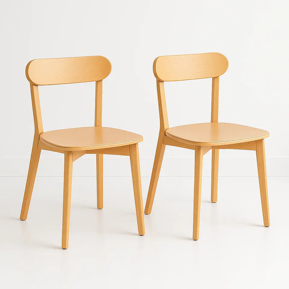 Pack de 2 Sillas Fresno de Madera - Natural 1