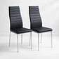Pack de 2 Sillas Acolchadas Dining Liana con patas cromadas - Negras - Miniatura 1