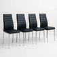 Pack de 4 Sillas Acolchadas Dining Liana con patas cromadas - Negras - Miniatura 1