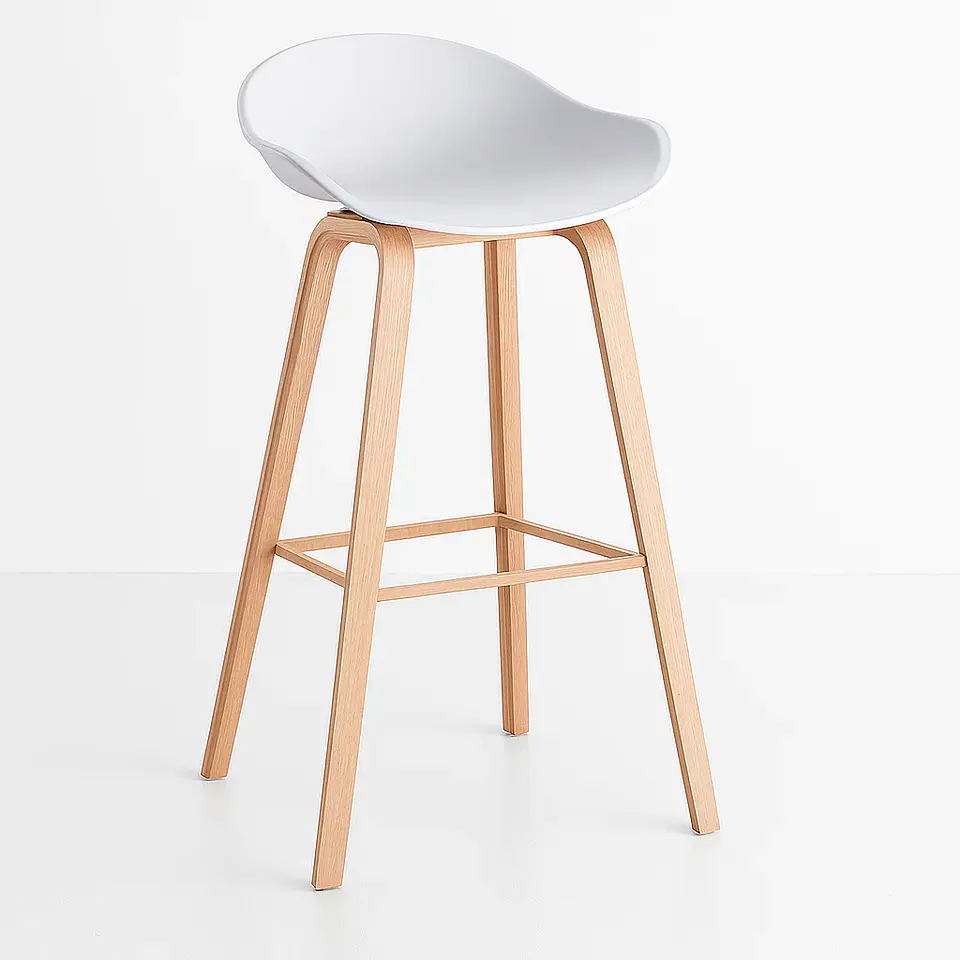 Taburete Piso Bar Nordic - Blanco 1
