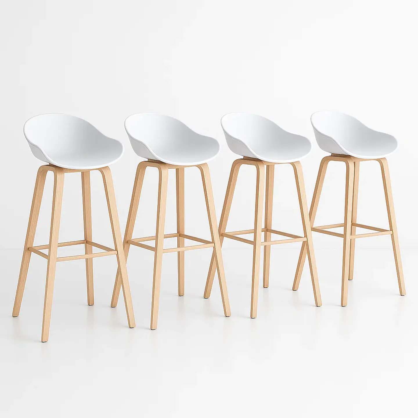 Pack de 4 Taburetes Nordic - Blanco 1