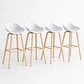 Pack de 4 Taburetes Nordic - Blanco - Miniatura 1