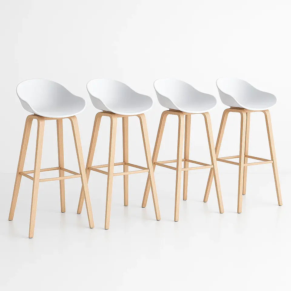 Pack de 4 Taburetes Nordic - Blanco 1
