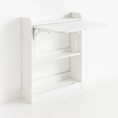 Escritorio Multifuncional Blanco - Compacto con Estanterías 64x20x82