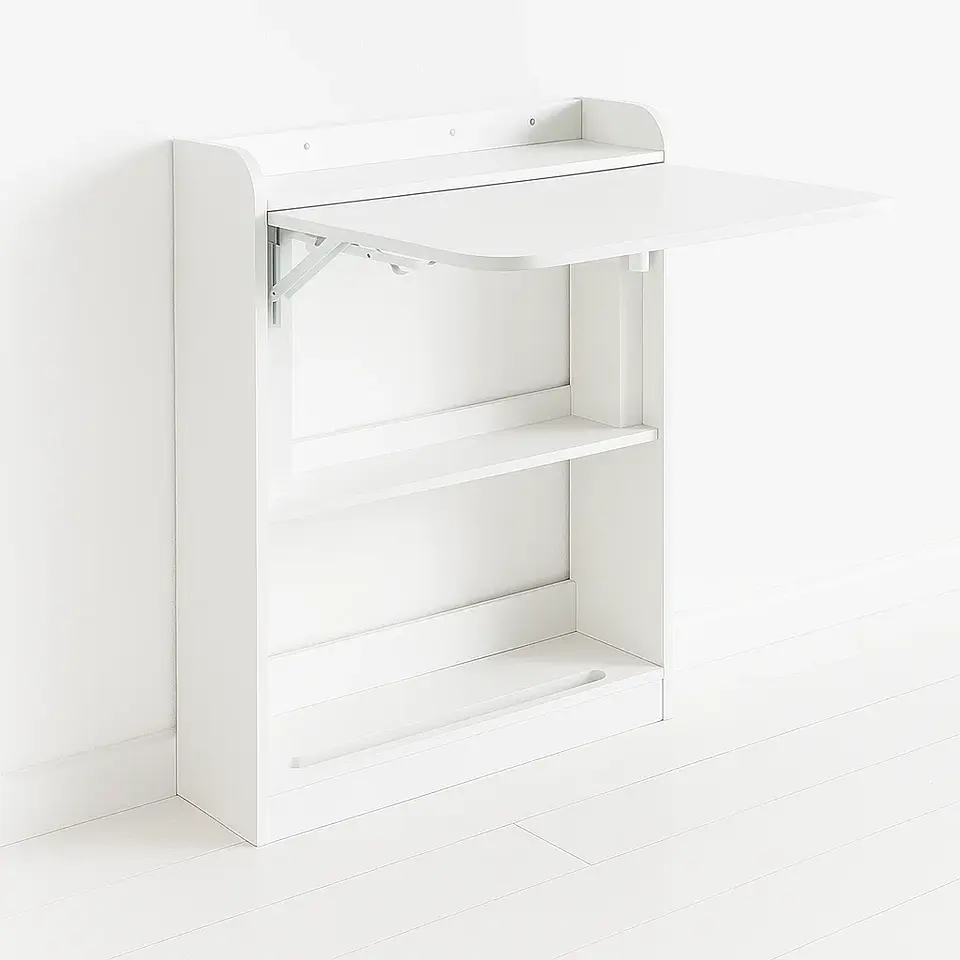 Escritorio Multifuncional Blanco - Compacto con Estanterías 64x20x82 1