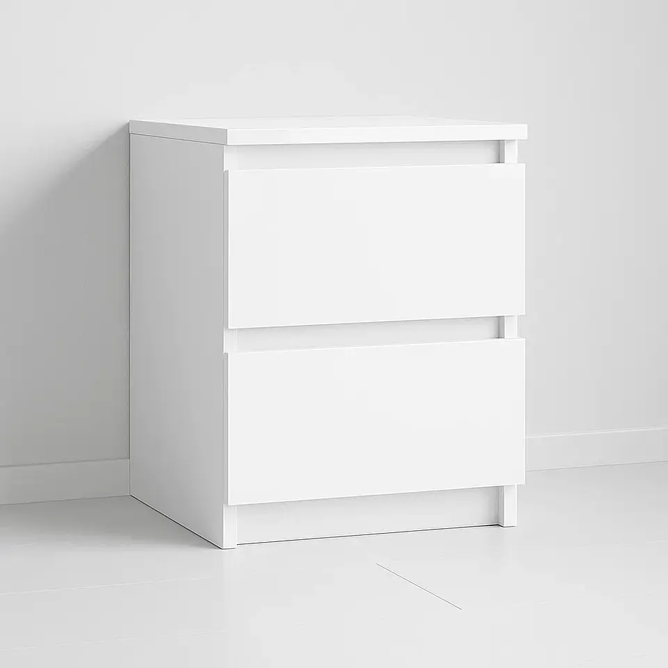 Velador Cajon Doble Minimal 30x40 - Blanco 1