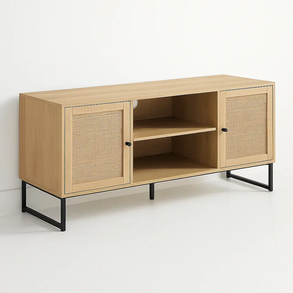 Rack de TV o Buffet Rattan Rustico Dos Puertas 1