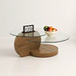 Mesa de Centro DuoGlass con Bases de Madera y Superficie de Vidrio - Miniatura 1