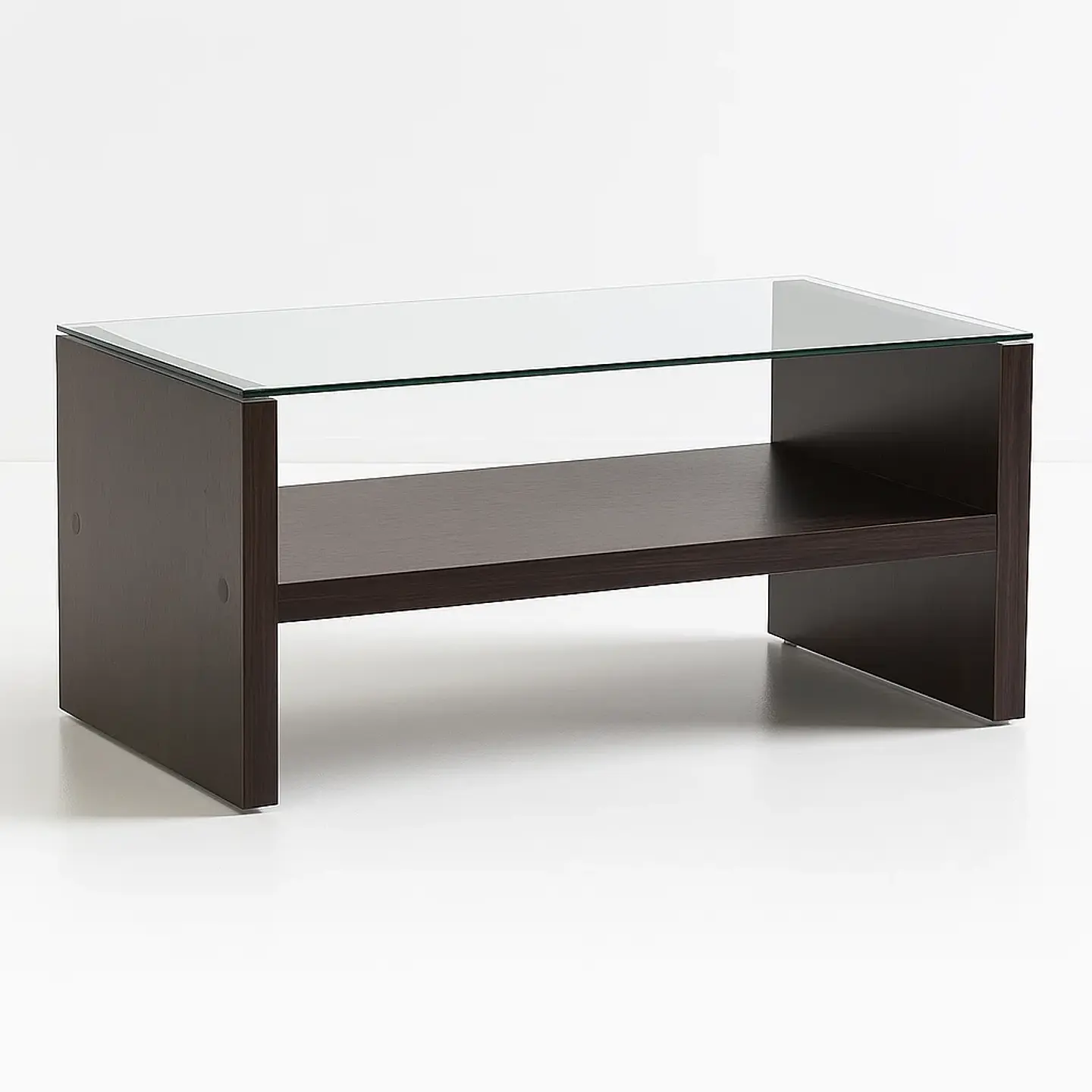 Mesa de centro moderna madera walnut wood vidrio 1