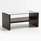 Mesa de centro moderna madera walnut wood vidrio - Miniatura 1