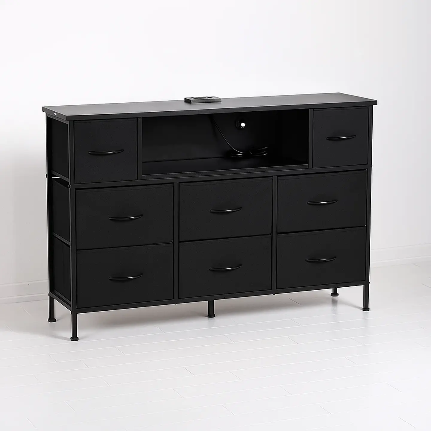 Mueble Organizador LED Xtreme Multimedia con Estación de Carga Integrada - Negro 1