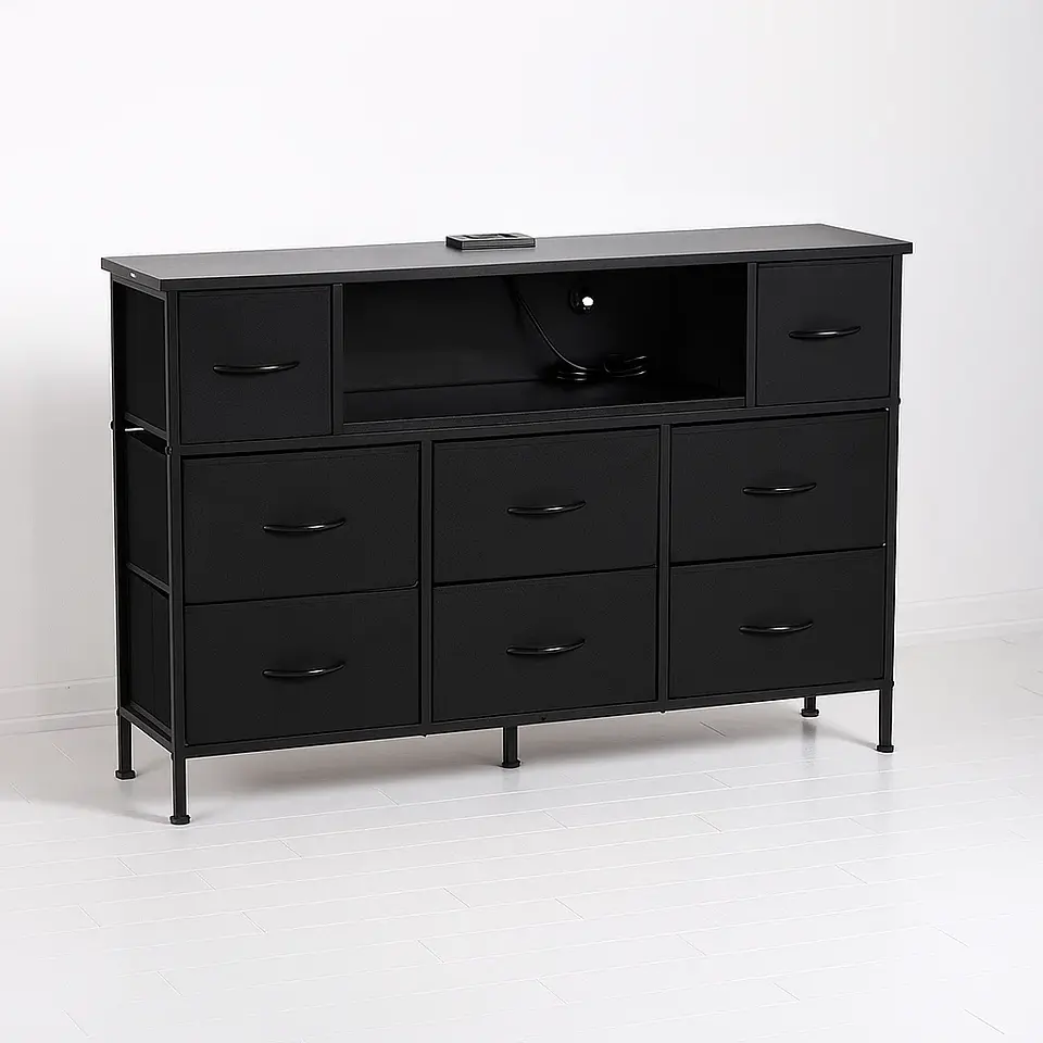 Mueble Organizador LED Xtreme Multimedia con Estación de Carga Integrada - Negro 1