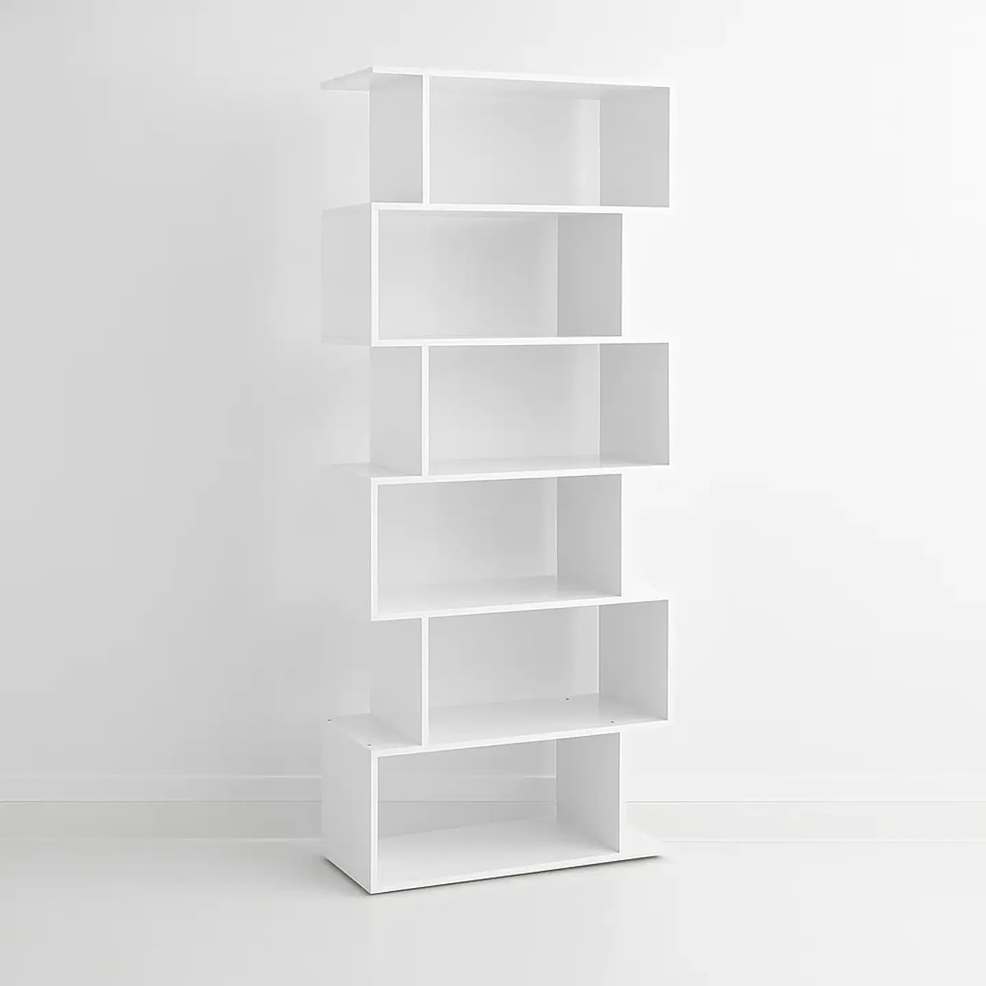 Estantería Moderna ZigZag de 6 Niveles 80x23.5x187.5 - Blanco 1