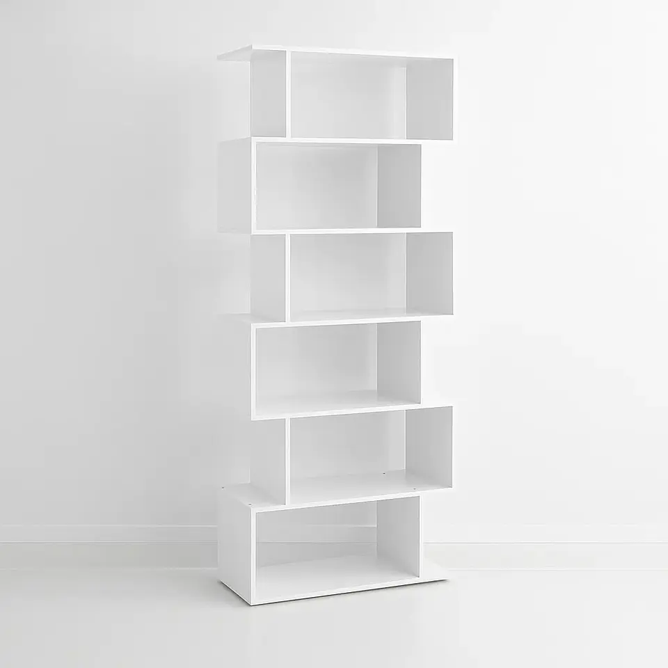 Estantería Moderna ZigZag de 6 Niveles 80x23.5x187.5 - Blanco 1