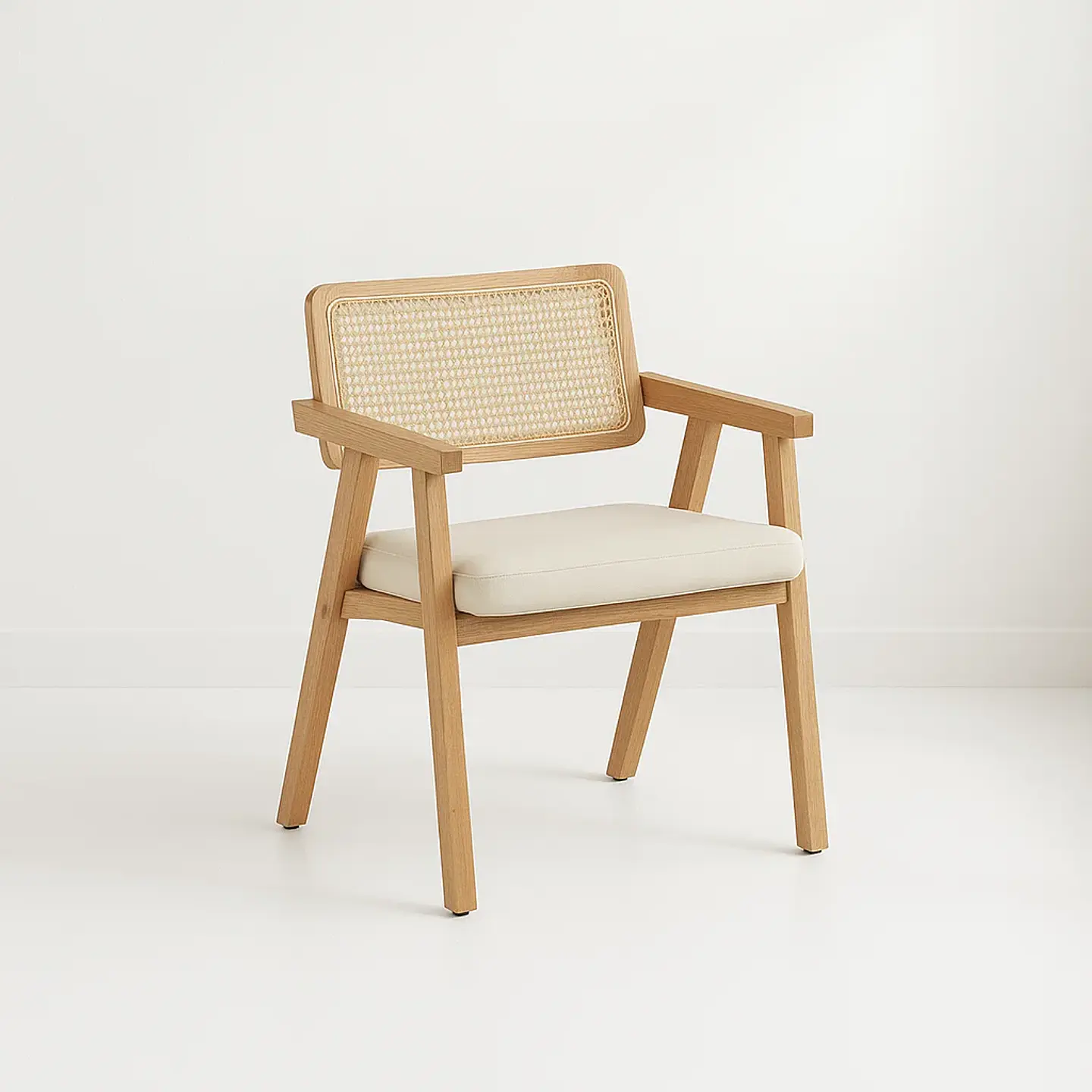 Sitial Acolchado Chandigarh Butaca Rattan - Madera 1