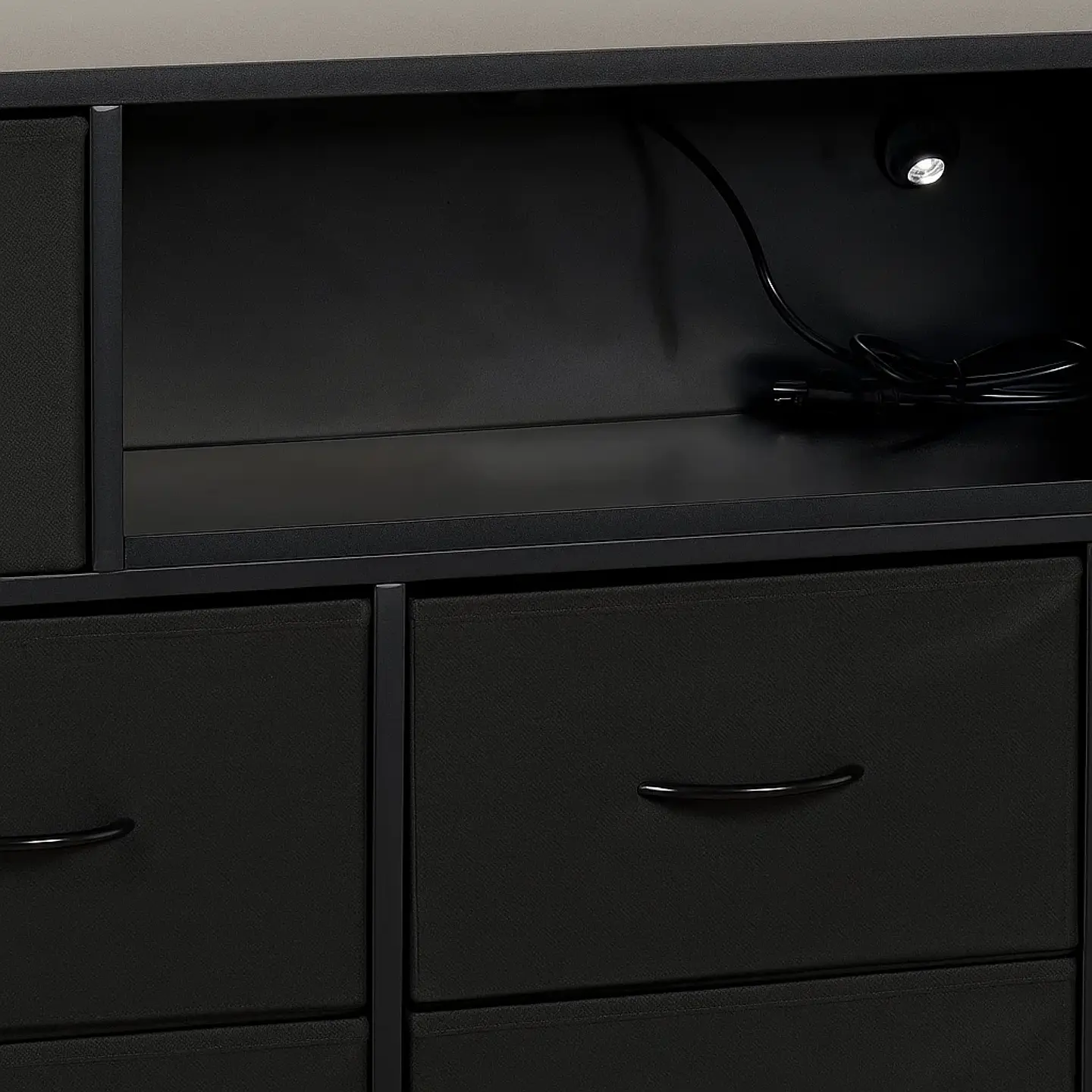 Mueble Organizador LED Xtreme Multimedia con Estación de Carga Integrada - Negro 5