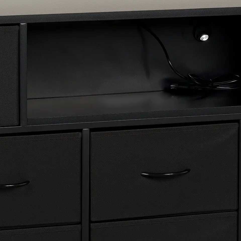 Mueble Organizador LED Xtreme Multimedia con Estación de Carga Integrada - Negro 5