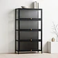Vitrina BambooGlass 4 Niveles 80x32x140 - Negro - Miniatura 4