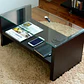 Mesa de centro moderna madera walnut wood vidrio - Miniatura 6