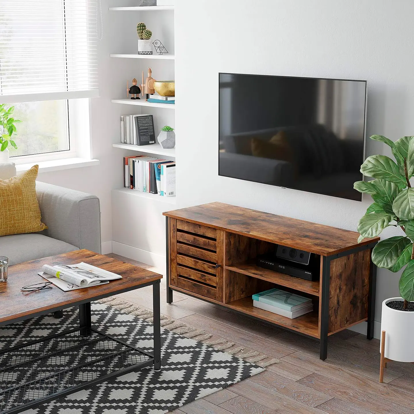 Rack de TV Rustik Madera Oscura Walnut 3