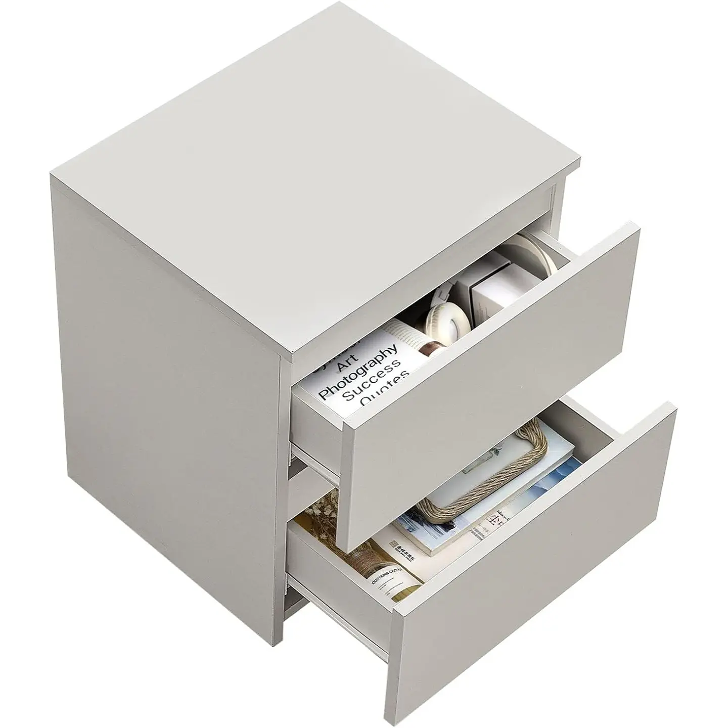Velador Cajon Doble Minimal 30x40 - Blanco 3