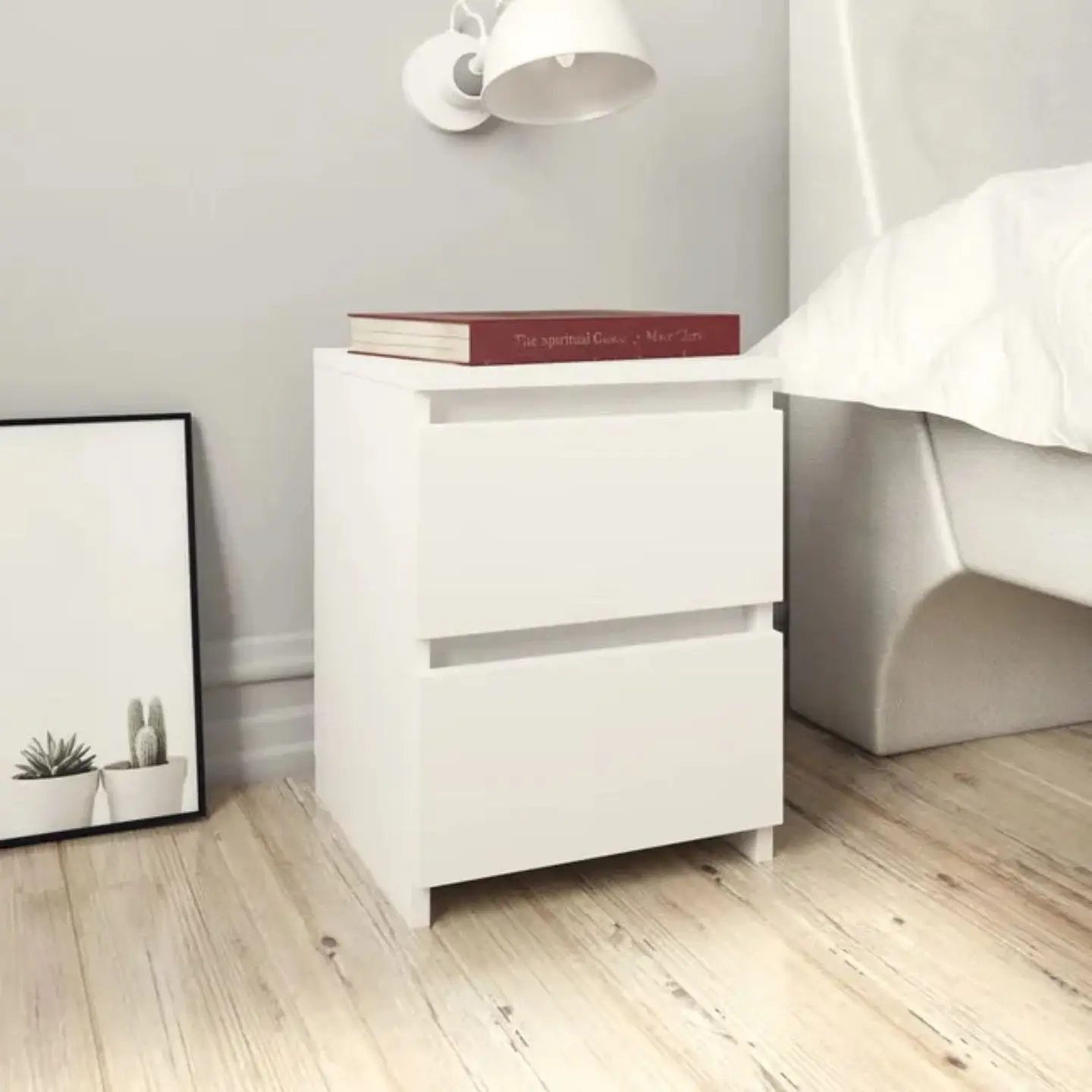 Velador Cajon Doble Minimal 30x40 - Blanco 5