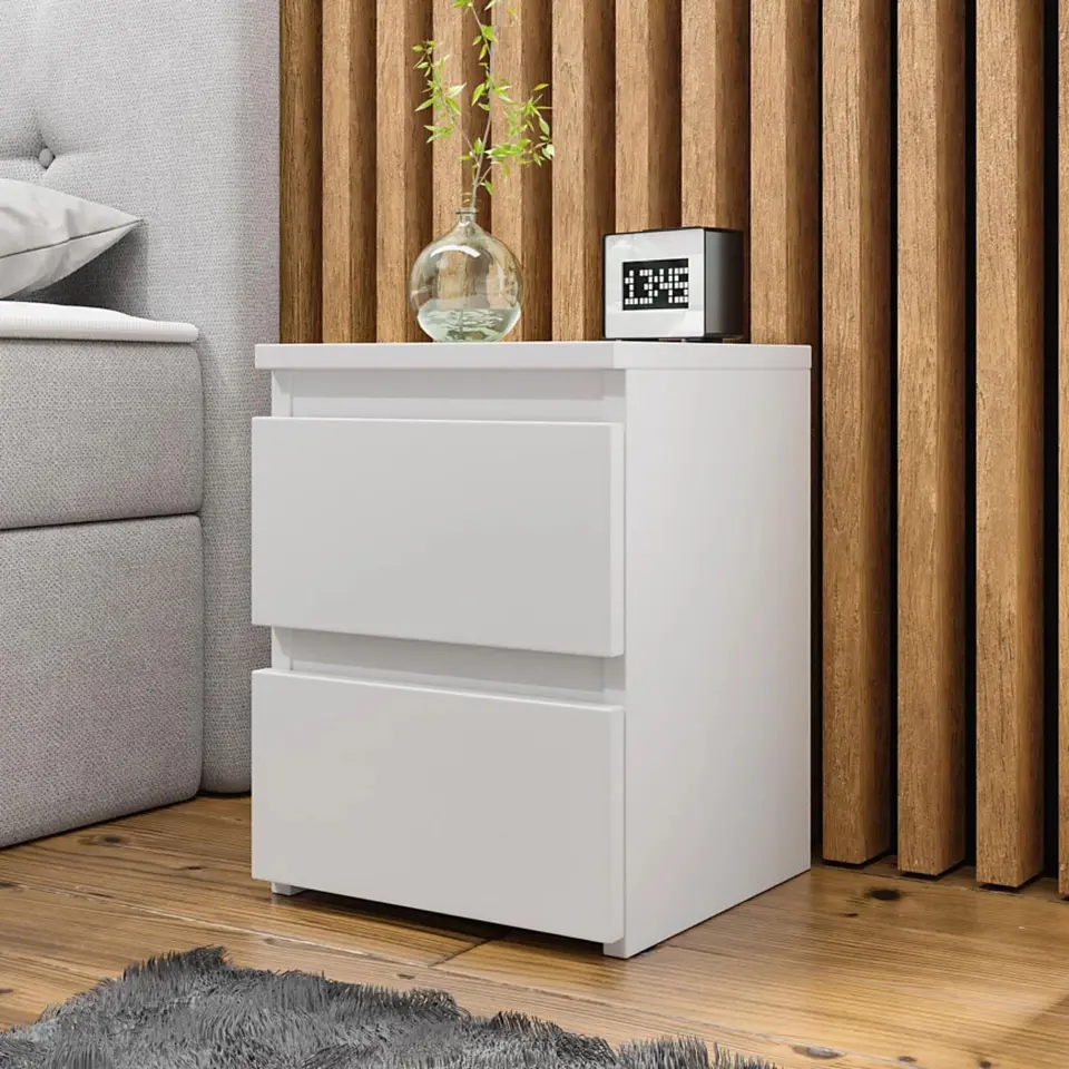 Velador Cajon Doble Minimal 30x40 - Blanco 6