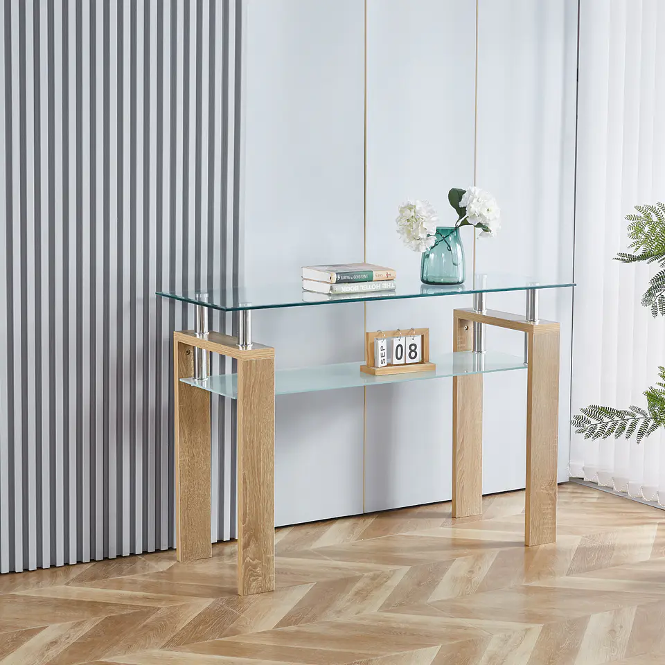 Mesa de arrimo Rectangular de vidrio 5