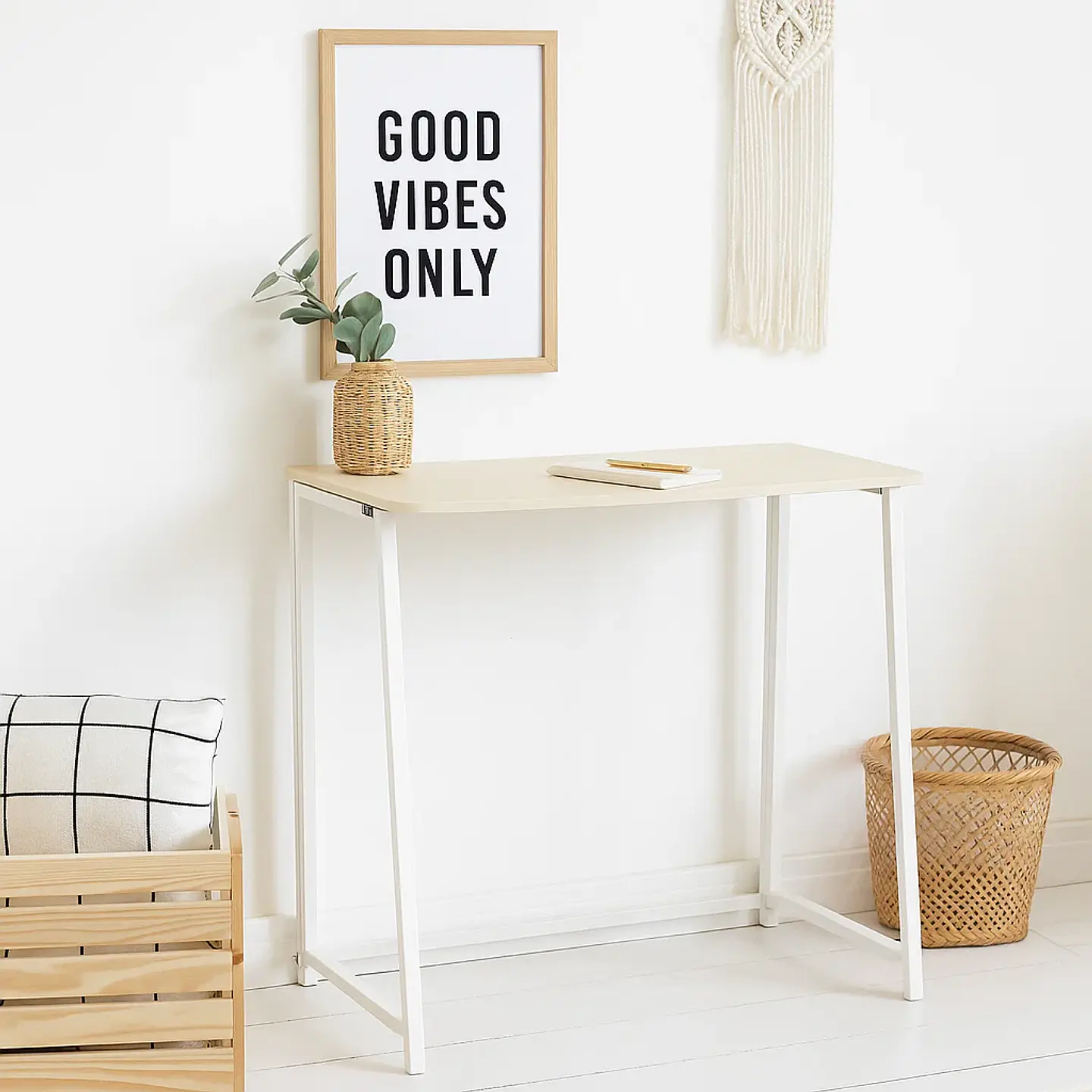 Escritorio Flex Compacto Mdf - Natural Blanca 1