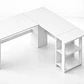 Escritorio Luma Corner en L Blanca con Repisas - Miniatura 2