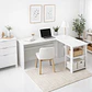 Escritorio Luma Corner en L Blanca con Repisas - Miniatura 3