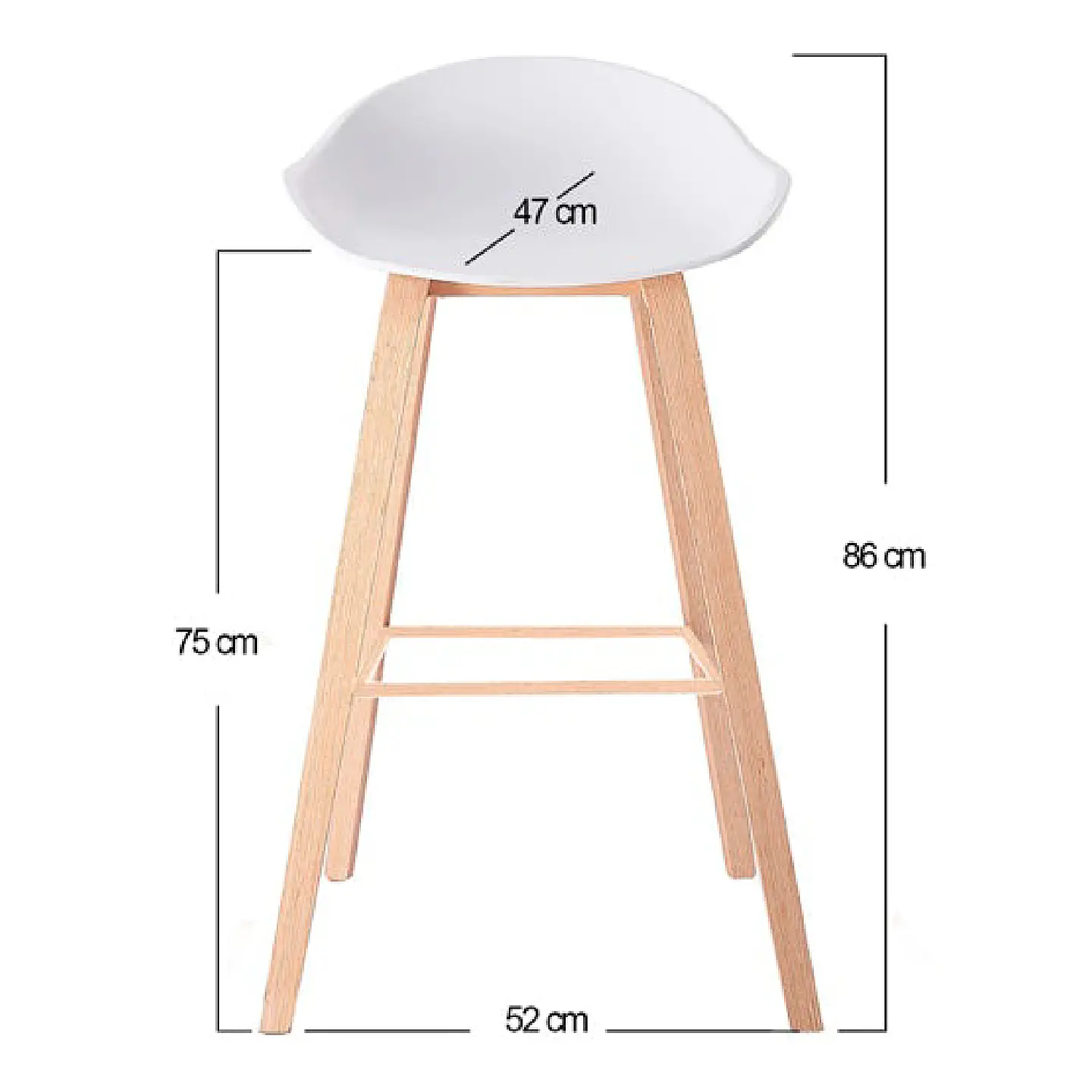 Pack de 4 Taburetes Nordic - Blanco 3