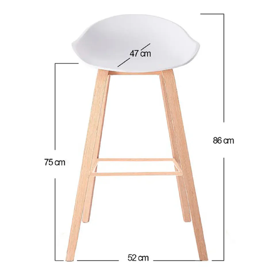 Pack de 4 Taburetes Nordic - Blanco 3