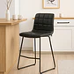 Pack de 2 Taburetes Milano Cuero Sintetico con Patas Metálicas Estilo Industrial - Miniatura 3