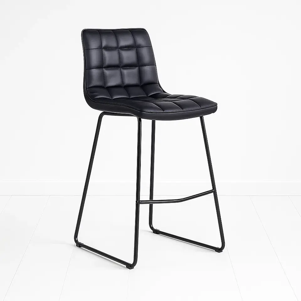 Pack de 2 Taburetes Milano Cuero Sintetico con Patas Metálicas Estilo Industrial 6