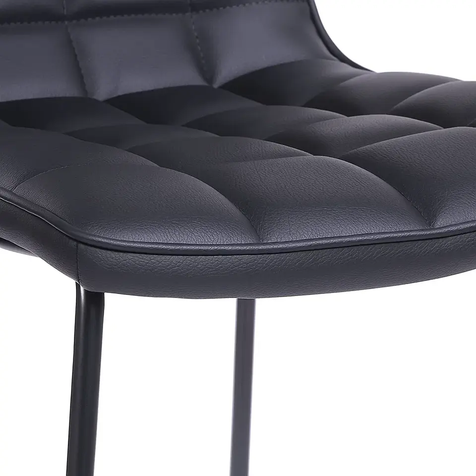 Taburete Milano Cuero Sintetico con Patas Metálicas Estilo Industrial 2