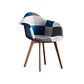 Pack de 2 Butaca Sitial Patchwork Acolchado Wood - Celeste - Miniatura 4