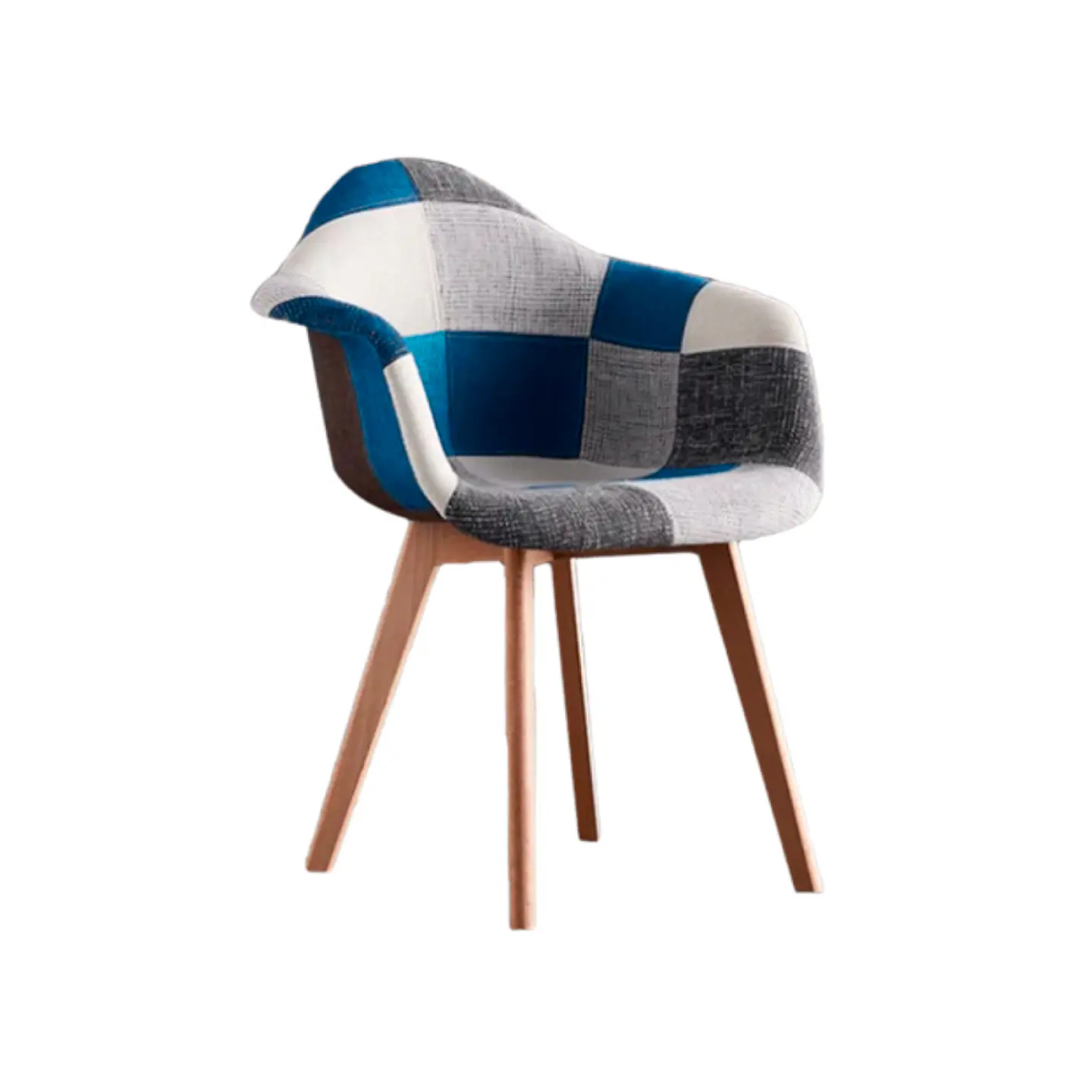 Butaca Sitial Patchwork Acolchado Wood - Celeste 4