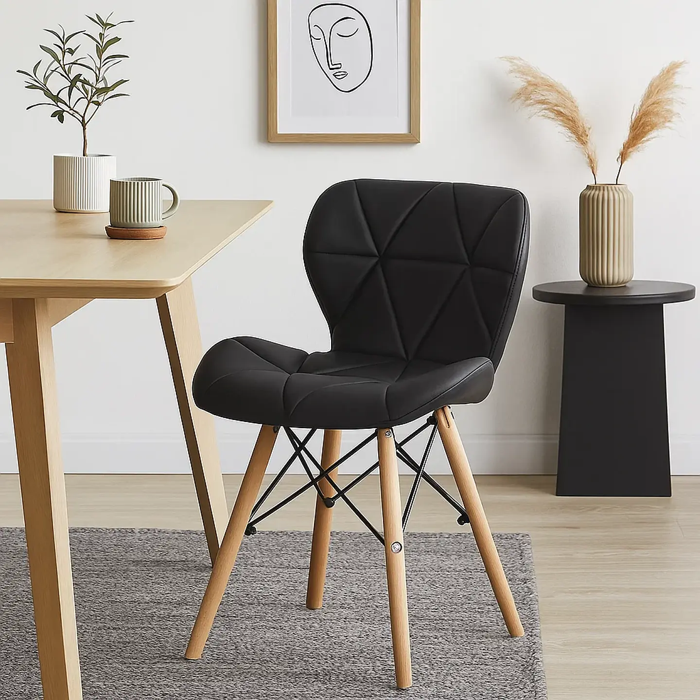 Silla Radar Acolchada Ecocuero - Negra 2