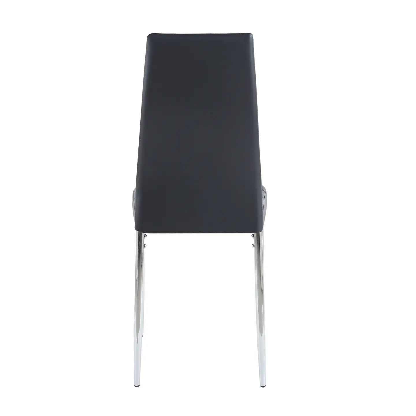 Silla Dining Acolchada Liana con patas cromadas - Negra 4
