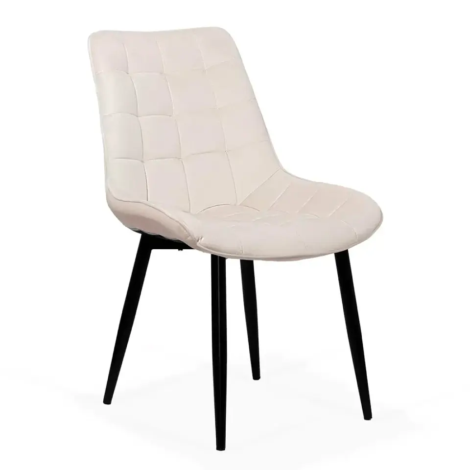 Pack de 2 Sillas de Comedor Macron Acolchada Terciopelo - Beige 11