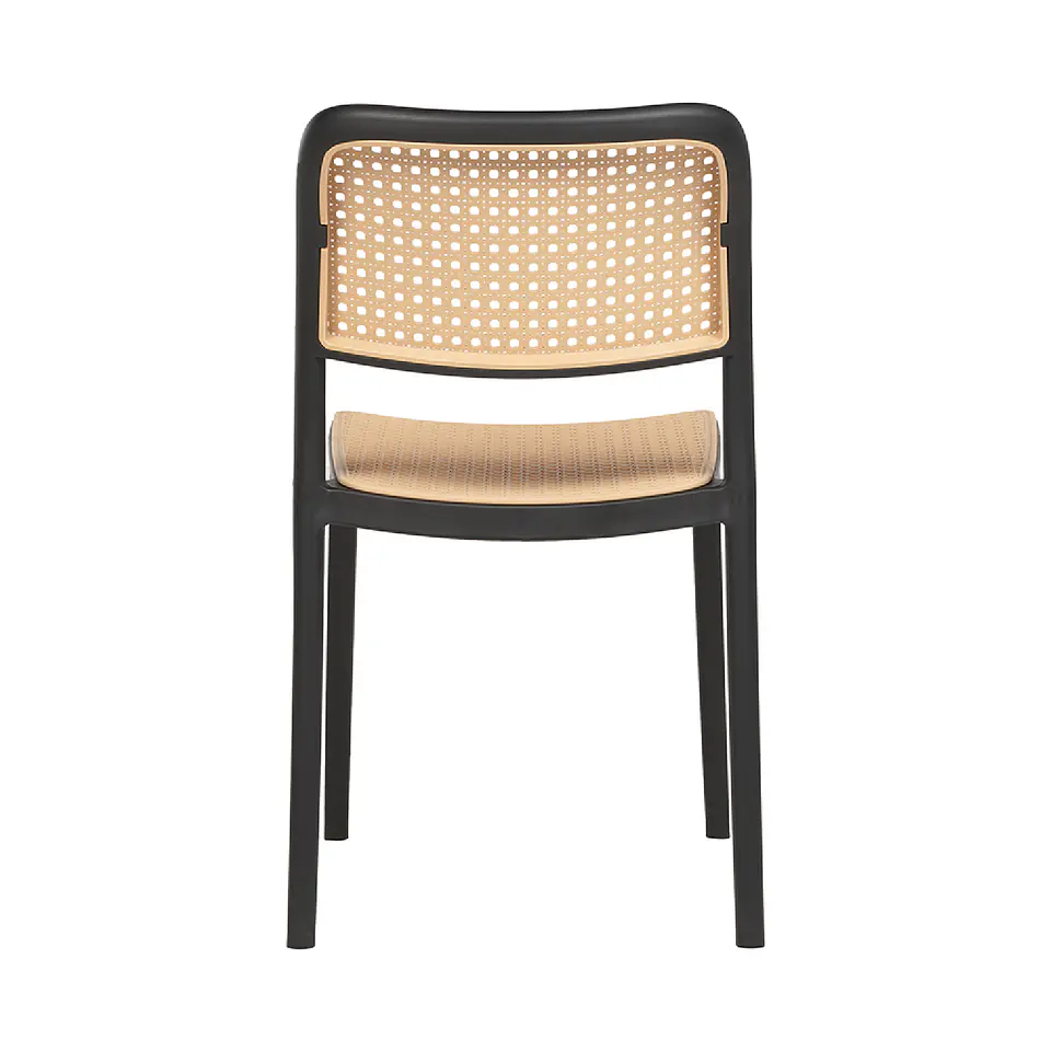 Silla de Restaurant o Terraza Comedor Hoffman Enrejada - Negra 2