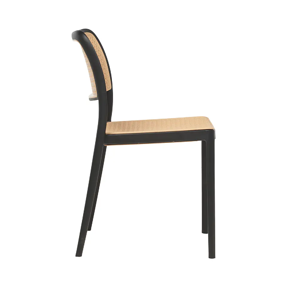 Silla de Restaurant o Terraza Comedor Hoffman Enrejada - Negra 3