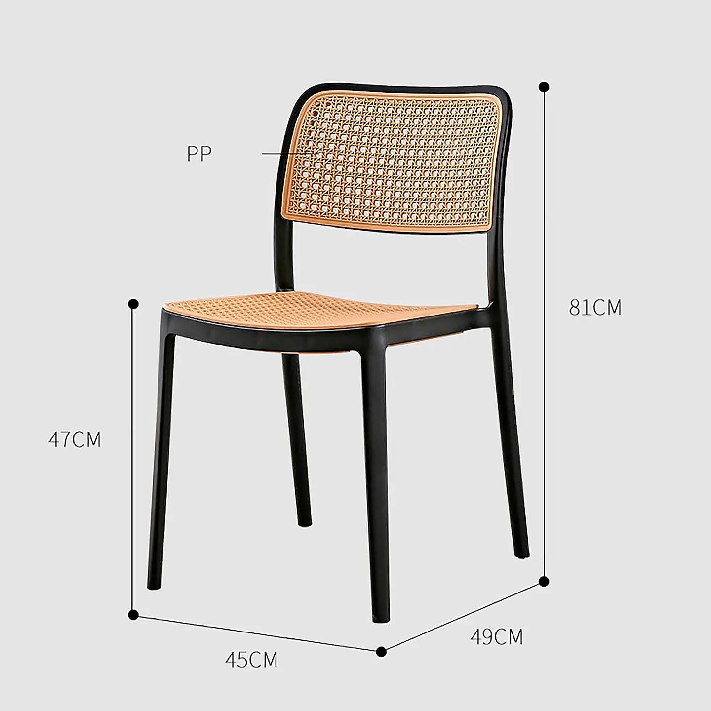 Silla de Restaurant o Terraza Comedor Hoffman Enrejada - Negra 6