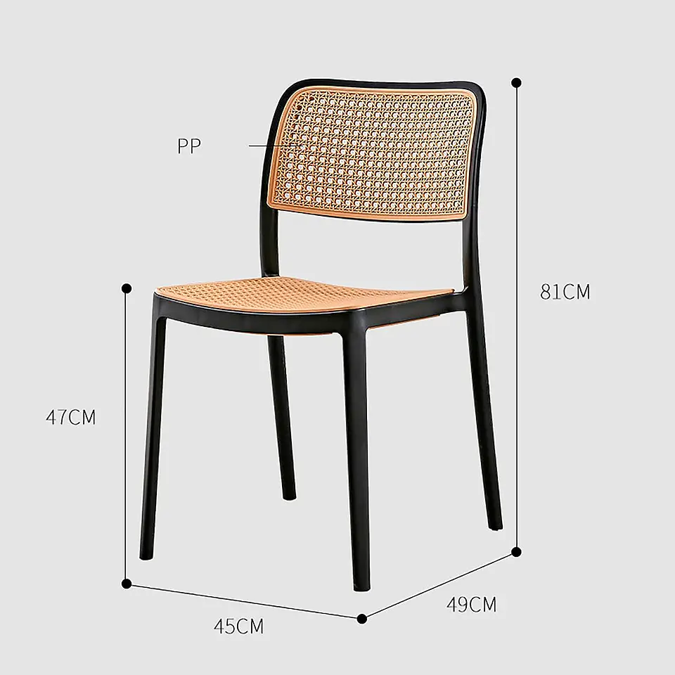 Silla de Restaurant o Terraza Comedor Hoffman Enrejada - Negra 6