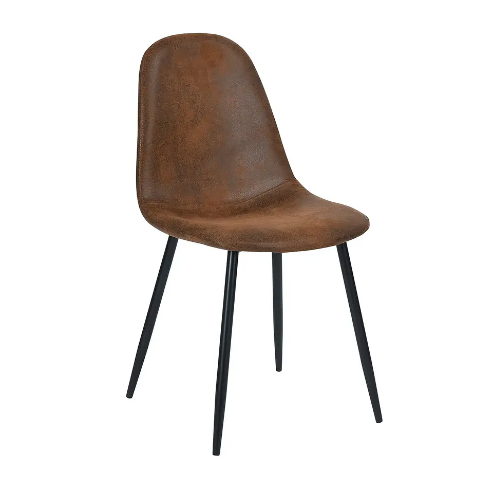 Silla Spoon Ecocuero vintage café oscuro 6