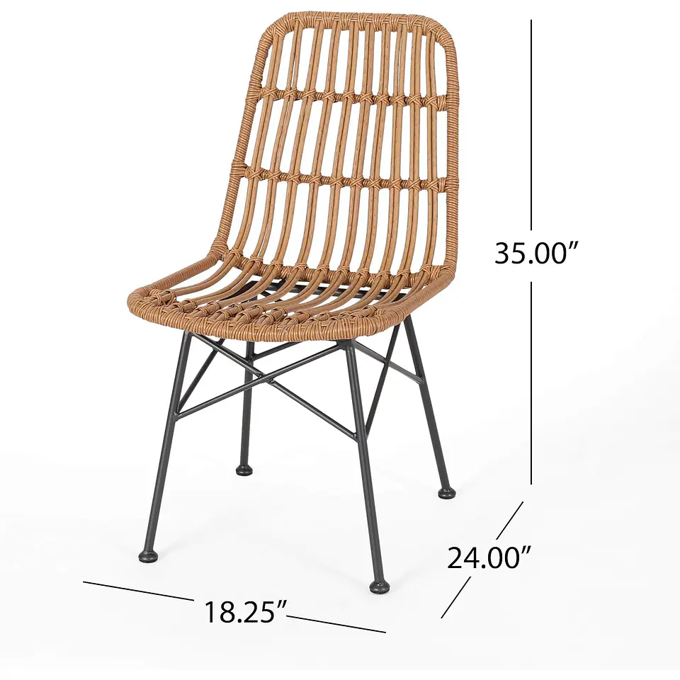 Silla de Comedor Terraza Rattan Grecia Color Madera 4