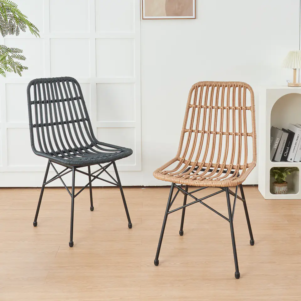 Silla de Comedor Terraza Rattan Grecia Color Madera 8