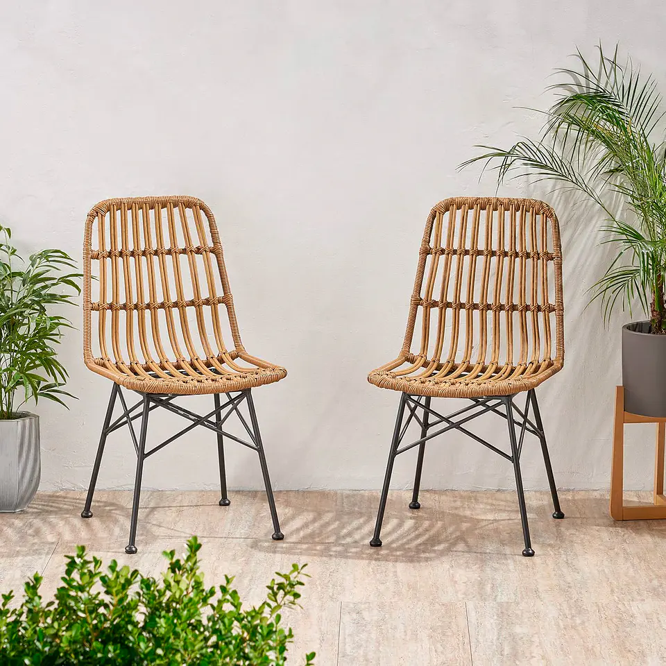 Silla de Comedor Terraza Rattan Grecia Color Madera 10